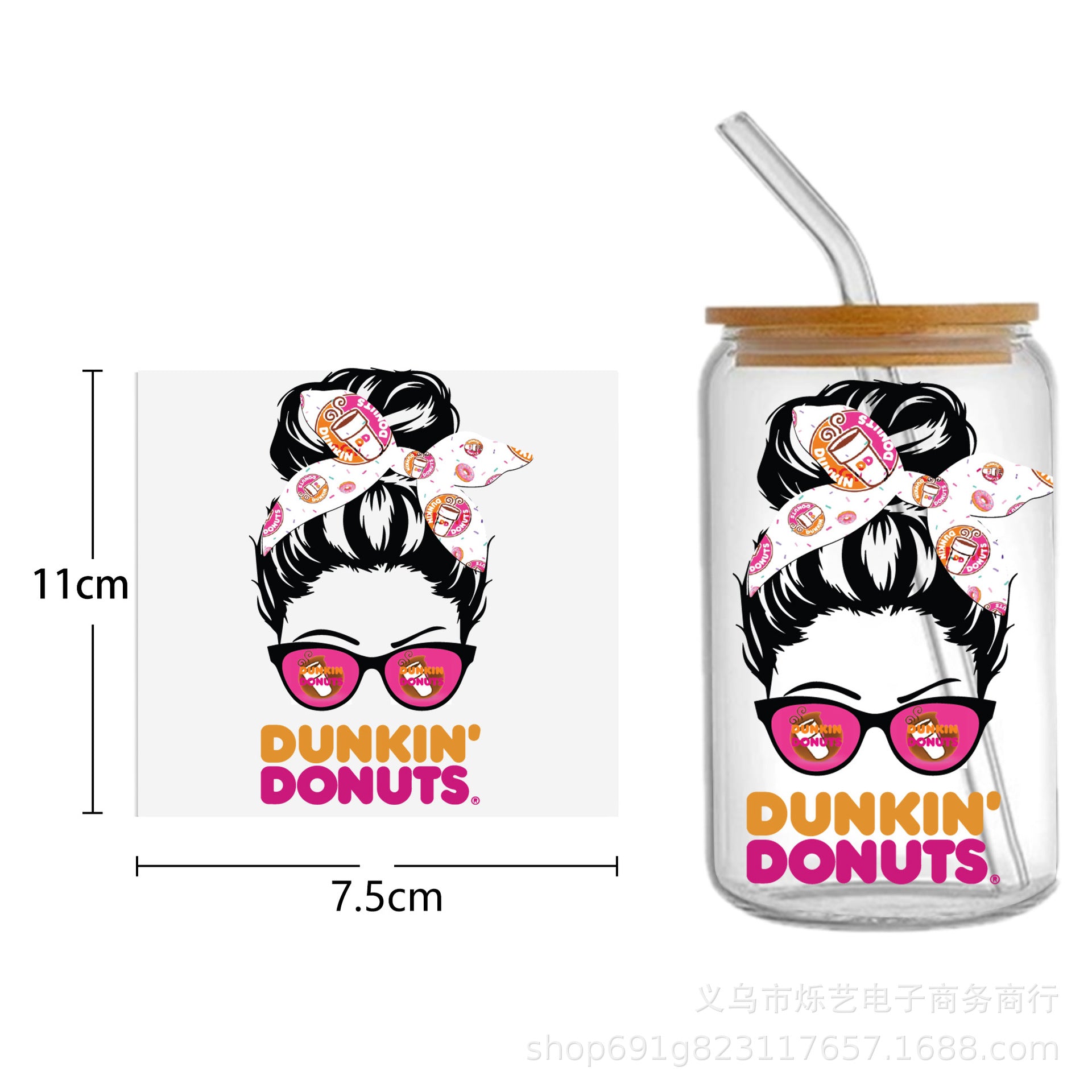 Wholesale Black Girl Series UV DTF Transfer Crystal Cup Sticker